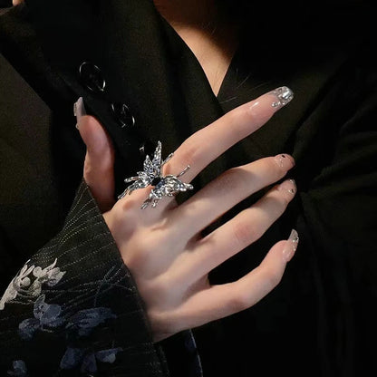 Korean Fashion Exquisite Purple Zircon Heart Star Ring Y2K Girls Pink Crystal Bow Knot Ring Women Party Dating Jewelry Gifts