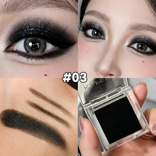 Matte White, Black With Subtle Sparkle, Brightening Eyeshadow Tray For Long-Lasting, Delicate Makeup, As A Highlight Cosmetics
