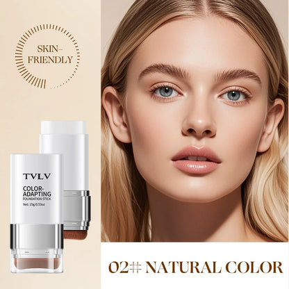 TVLV Color-Adapting 2-in-1 Foundation Stick Moisturizing Brightening Concealing With Brush Makeup Fond de teint adaptable