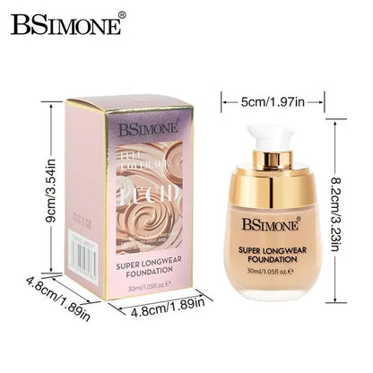 BSIMONE 30ml Liquid Foundation, Moisturizing And Long-Lasting, Natural Finish For Bright, Even Skin Tone