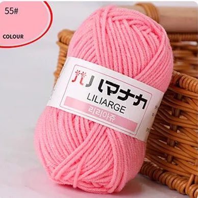 25G Milk Sweet Soft Baby Cotton Knitting Wool Thick Fiber Yarn Velvet Hand Threads for Knitting Wool Crochet Yarn for DIY Sweate