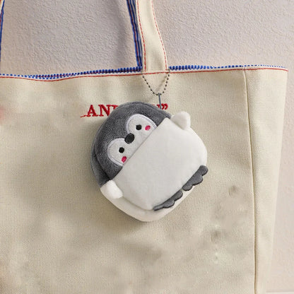 Women Cute Penguin Coins Wallets Lipstick Earphone Organizer Fashion Pendant Keychain Storage Zero Wallet Gifts Pendant