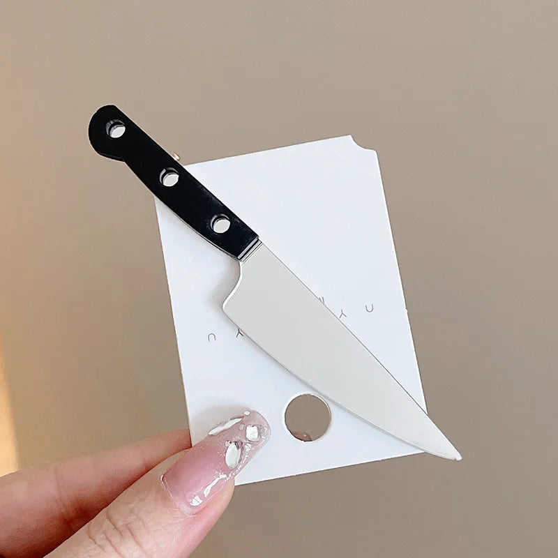 Creative Weird Simulation Scissors Knife Hair Clips Women Funny Hairpins Girls Hairclip Punk Barrette Hairpins Headwear Y2k