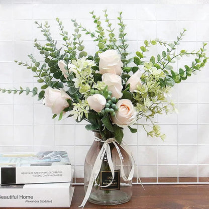 Artificial Eucalyptus Leaves branch Hotsale Holiday Party christmas Diy gift Home Vase Wedding bridal bouquet  Accessories decor