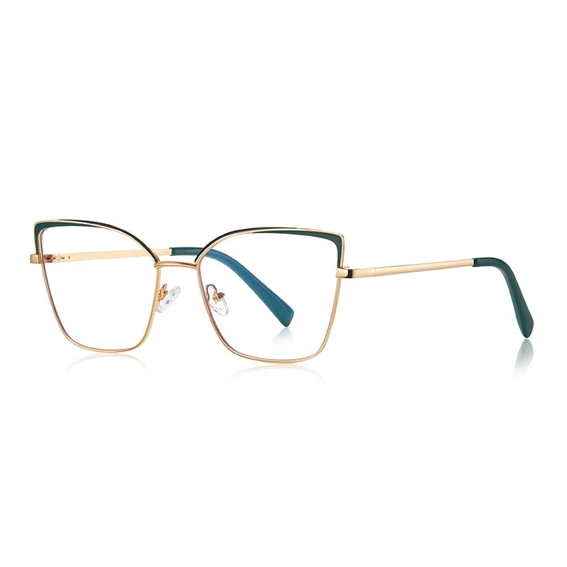 0 -0.5 -0.75 To -6.0 Pink Gold Frame Cat Eye Minus Myopia Glasses Women 1.56 Aspheric Anti Blue Light Prescription Spectacles