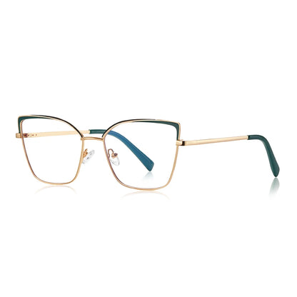 0 -0.5 -0.75 To -6.0 Pink Gold Frame Cat Eye Minus Myopia Glasses Women 1.56 Aspheric Anti Blue Light Prescription Spectacles