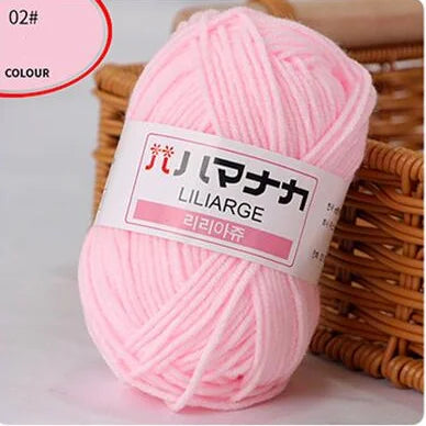 25G Milk Sweet Soft Baby Cotton Knitting Wool Thick Fiber Yarn Velvet Hand Threads for Knitting Wool Crochet Yarn for DIY Sweate