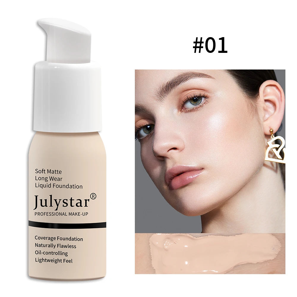 10-Color Oil-Control Foundation Cream Long-Lasting Makeup Base Concealer Non-Caking Beauty Skincare Cosmetics