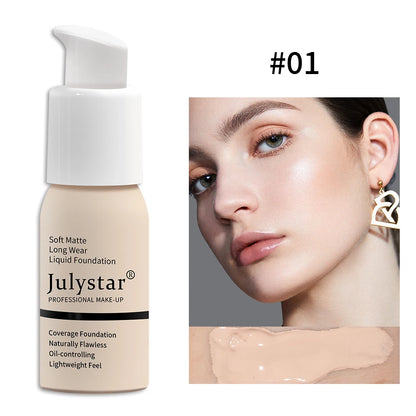 10-Color Oil-Control Foundation Cream Long-Lasting Makeup Base Concealer Non-Caking Beauty Skincare Cosmetics