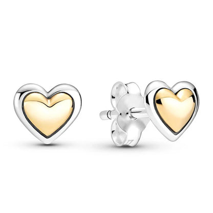 TOGORY Newest Rose Gold Brand Stud Earrings For Ladies Women Crown Love Round Earrings Jewellery Birthday Gift Special Offer