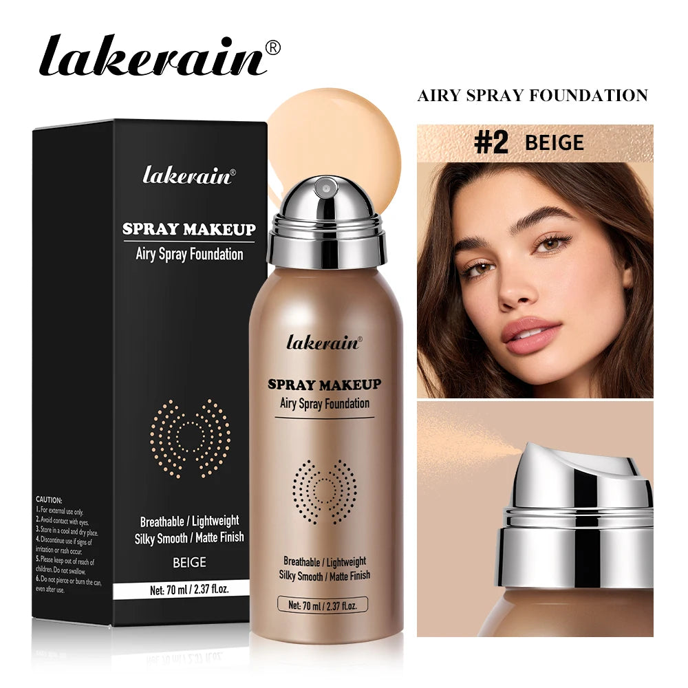 Airy Foundation Spray Waterproof Sweat-resistant Natural Silky Matte Finish Even Skin Tone Breathable Foundation Make-up Spray