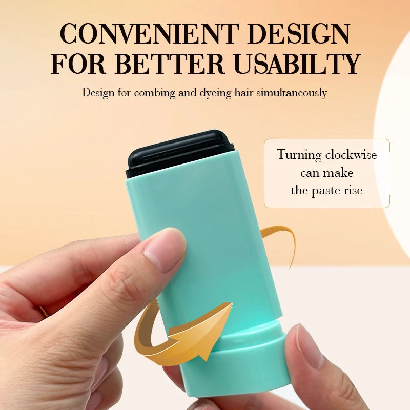 20g Portable Touch-Up Hair Stick,Temporary Hair Dye Stick - Quick Gray Coverage With Applicator Brush,Lasting Beard Color Sticks