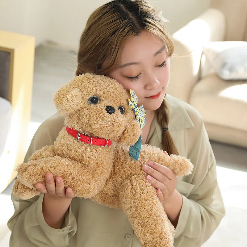 Kawaii Soft Realistic Teddy Dog Plush Toy Funny Simulation Stuffed Little Puppy Dolls Lovely Birthday Gift for Baby Kids Girls