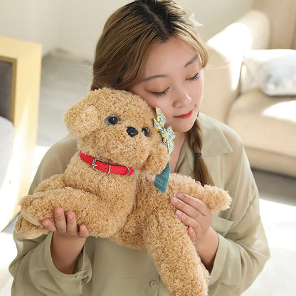 Kawaii Soft Realistic Teddy Dog Plush Toy Funny Simulation Stuffed Little Puppy Dolls Lovely Birthday Gift for Baby Kids Girls