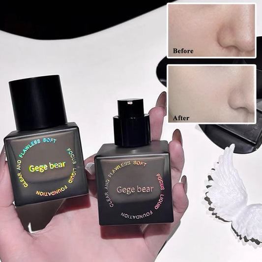Gege Bear Clear Flawless Foundation, Natural, Hydrating, Long-Lasting, Coverage for Dry and Oily Skin Types to Even Skin Tone