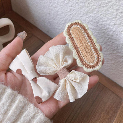 9PCS/set Infant Girls Hair Clips Cartoon Bear Bowknot Barrettes Birthday Gifts Hairpin Headdress Kids Barretees Hair Accessories