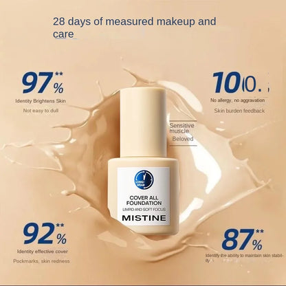 Mistine Liquid Foundation Matte Oil-control Longlasting Waterproof Sweatproof Primer High Concealer Mineral  Makeup Base 30ml