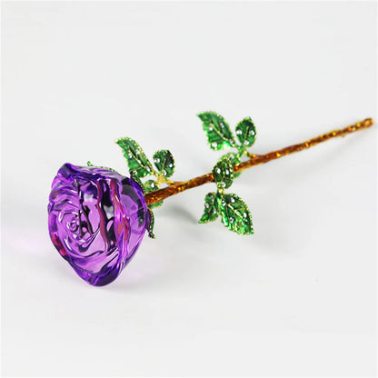 Valentines Day Gift Handcrafted Wedding Gifts Valentines Day Rose Transparent Crystal Glass Rose For Valentine's Day Girlfriend
