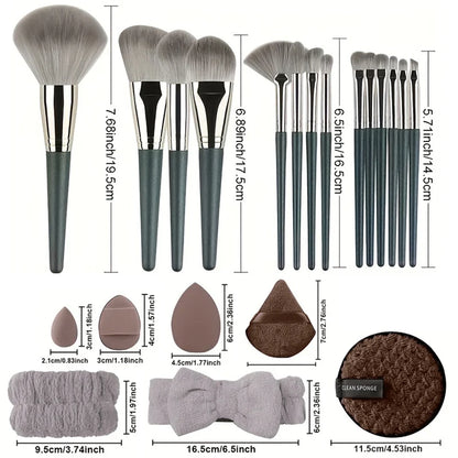 34pcs Makeup Brushes Set 14pcs Travel Portable Foundation Concealer Makeup Brush Professional Liquid Cream Make-up Beauty Tool