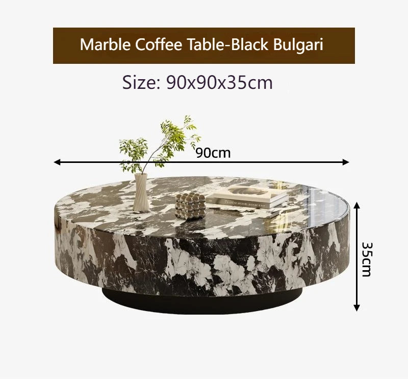 Italian Minimalist Round Marble Nesting Tables Set - Luxury  Coffee Tables for Small/Large Living Room, Space-Smart Centerpiece