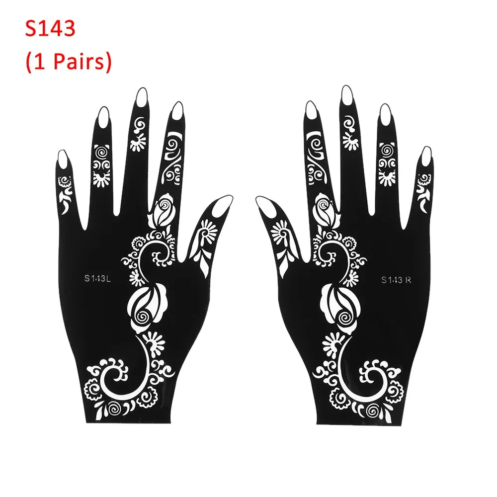 2025 New Professional Henna Stencil Temporary Hand Tattoo Body Art Sticker Template Wedding Tool Flower Tattoo Stencil
