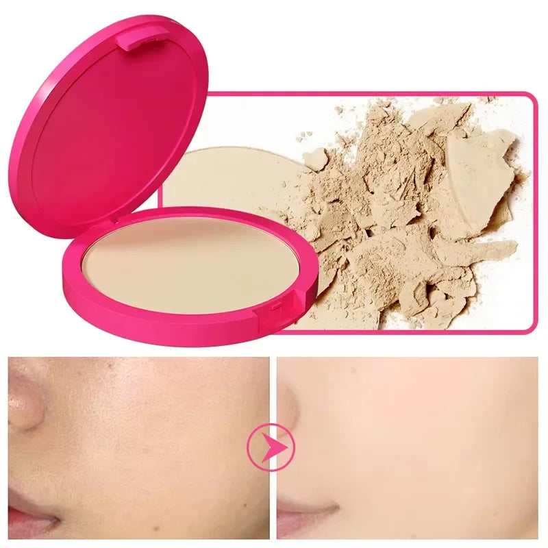 6 Color Natural Matte Pressed Powder Oil Control Brighten Whitening Face Base Foundation Compact Concealer Makeup Cosmetics