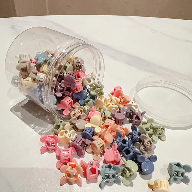 100Pcs Cute Flower Star Hair Claws Styling Hair Braid Hairpins Kids  Colorful Small Girls Hair Clips Hair Accessories Headwear
