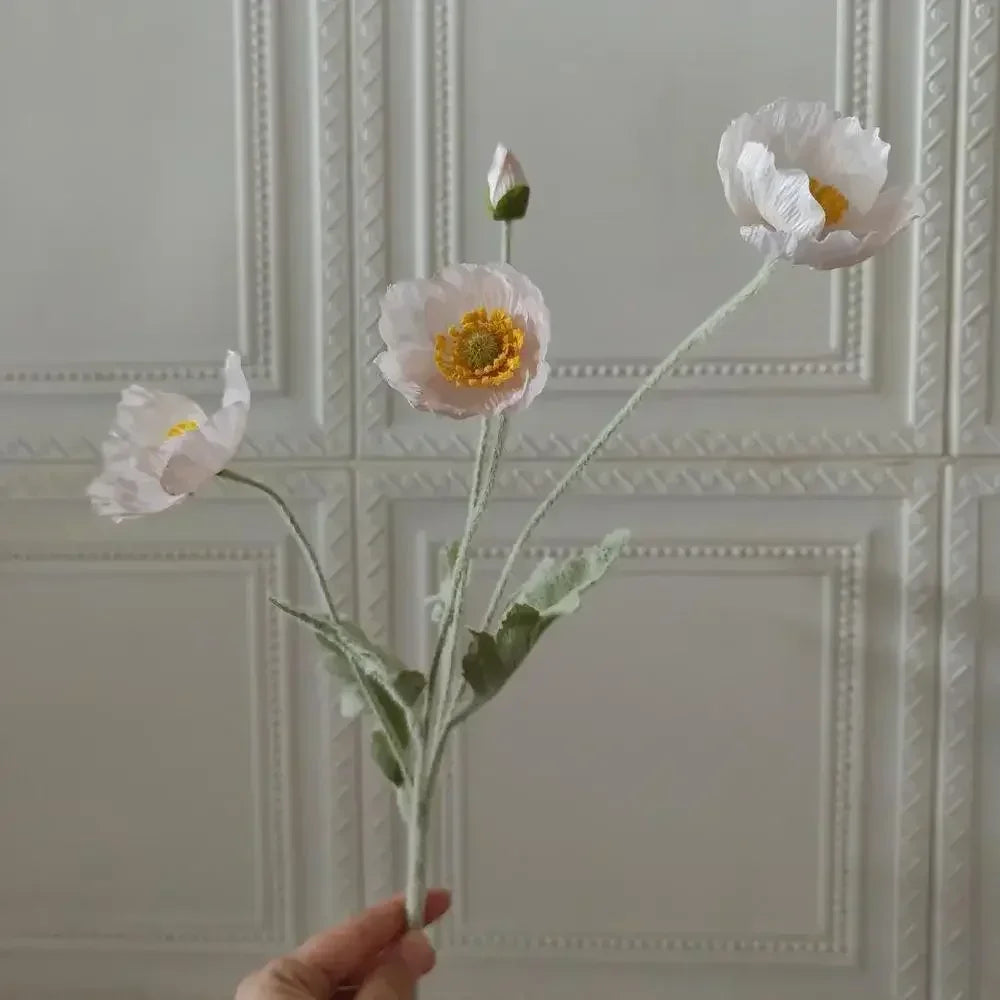 Artificial Poppy Flowers Bouquet Silk Fake Flowers For Home Garden Decor Marriage Party Wedding Decoration DIY Vase Accessories