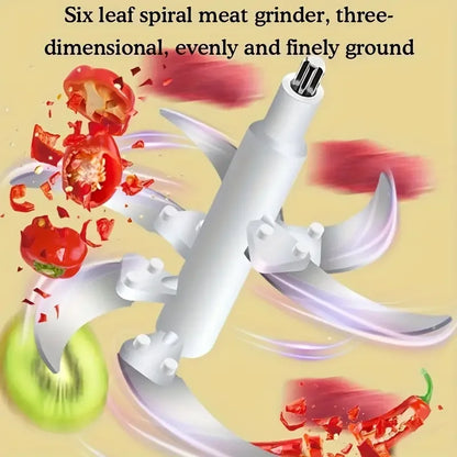 5L Stainless Steel Food Processor with 6-Blade System - Fast Meat Mincer & Vegetable Chopper, 5 Speeds（European Plug ）