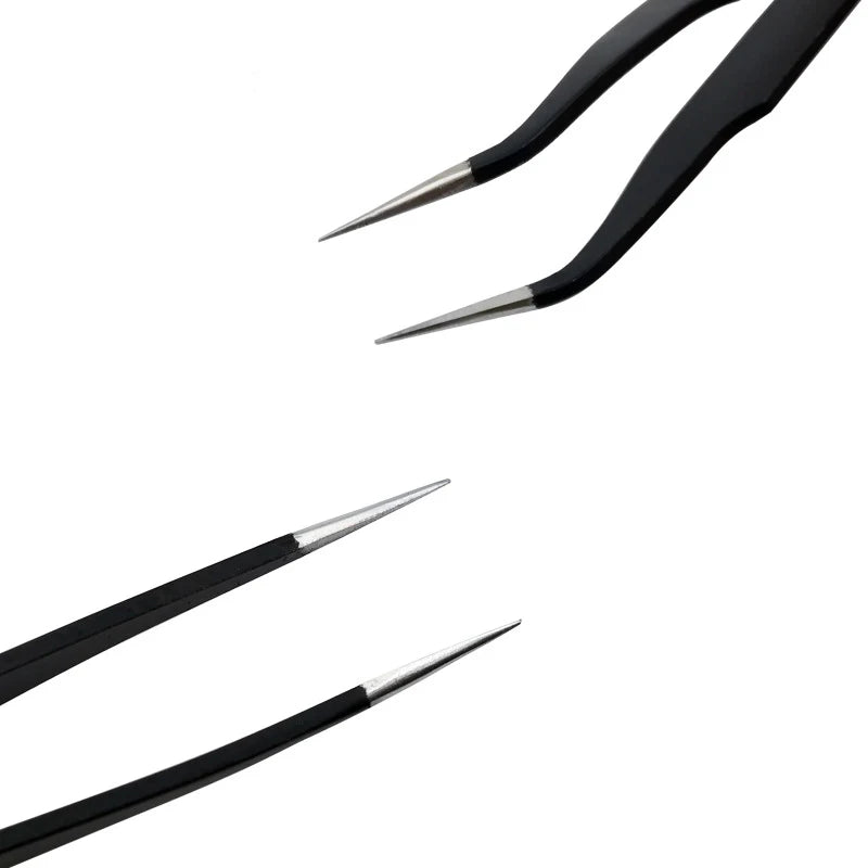 Eyelash extension tweezers beauty makeup tools for lashes building matte eye lashes tweezers false eyelashes tools