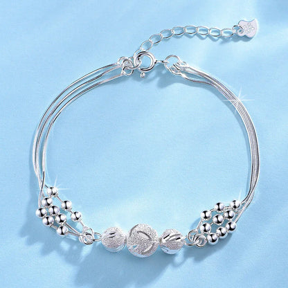 New 925 Sterling Silver Bracelet Pearls Knots Bracelet for Women Fashion Heart Pearls Bracelet  Luxury Jewelry Accessories Gift