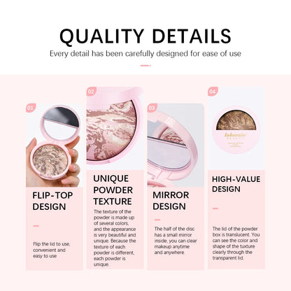 Baked Powder Foundation Oil Control Setting Makeup Pressed Powder Cake Bronzer Glow Face Contouring Shimmer Contour