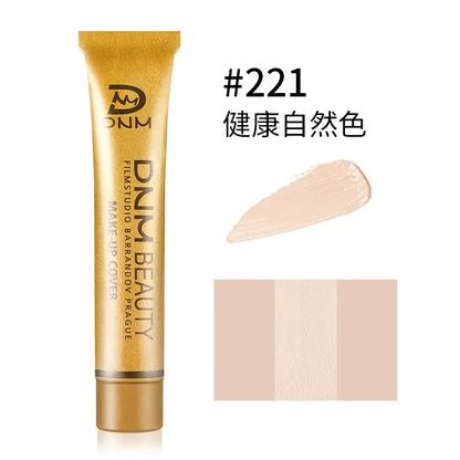 DNM Small Gold Tube Concealer Foundation Balm Covers Acne Scars, Freckle Scars Tattoo Redness Dark Circles Freckle Powder Makeup