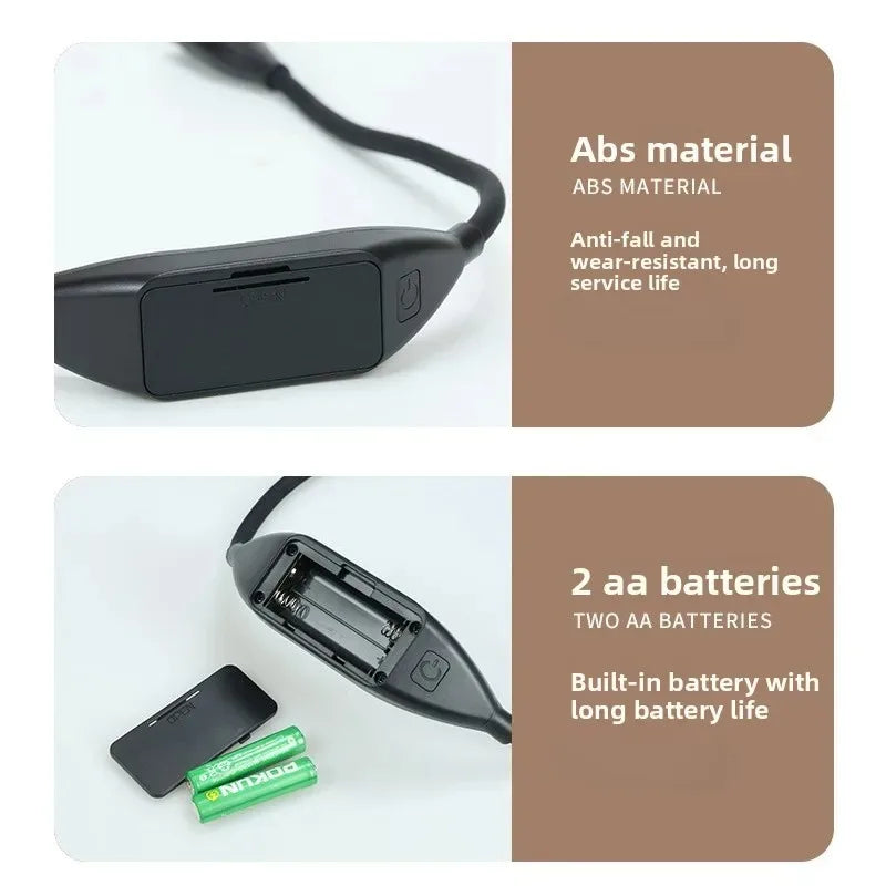 LED Reading Neck Light Book Lamp 360° Flexible Arm Reading Book Light Read Neck Lamp Study Reading Night Light Battery-powered