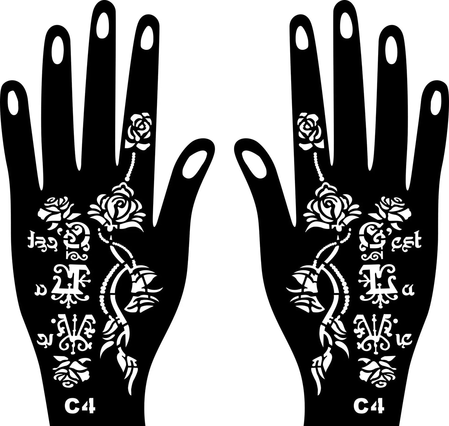 2025 New Professional Henna Stencil Temporary Hand Tattoo Body Art Sticker Template Wedding Tool Flower Tattoo Stencil