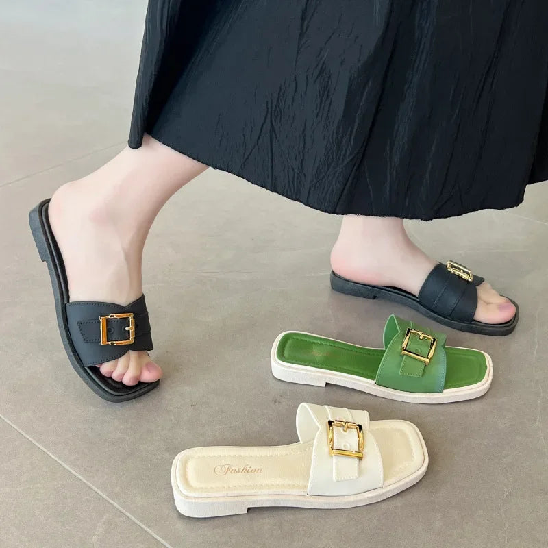 Summer New Style Women's Home Indoor Slippers Anti-Slip Outerwear Fashionable Versatile Women's Sandals PVC Sole
