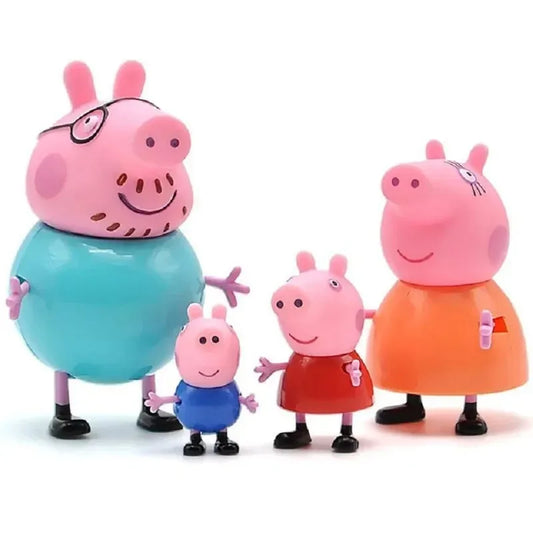 4Pcs/set Pepa Pig Children's Action Figure George Anime Cartoon Toys Mom and Dad Anime Party Toys Children's Birthday Gift