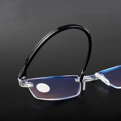 Diopter +1.0 +1.5 +2.0 +2.5 +3.5 +4.0 Frameless Anti-blue Light Reading Glasses Women Men Ladies Presbyopia Eyewear Frames