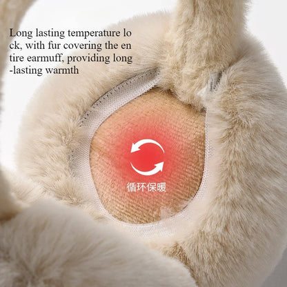 Fashion Portable Earmuffs Outdoor Cold Protection Women Men Faux Fur Ear-Muffs Foldable Soft Plush Earflaps Winter Accessories