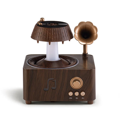 Rotating Raindrop Humidifier Retro Record Player Design Soothing White Noise Music Ideal For Home Decor And Christmas Gifts