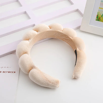 Retro Puffy Hair Band Sponge Headbands for Women Velvet Cloth Padded Girls Makeup Hairband Beauty Fashion Hairband Accessories