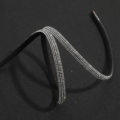 Bling Bling Rhinestone Cord Trimming Round Crystal Soft Tube Shoelace Rope Hoodies Trouser Drawstring DIY Manual Aglets 1yard