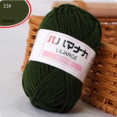 25G Milk Sweet Soft Baby Cotton Knitting Wool Thick Fiber Yarn Velvet Hand Threads for Knitting Wool Crochet Yarn for DIY Sweate