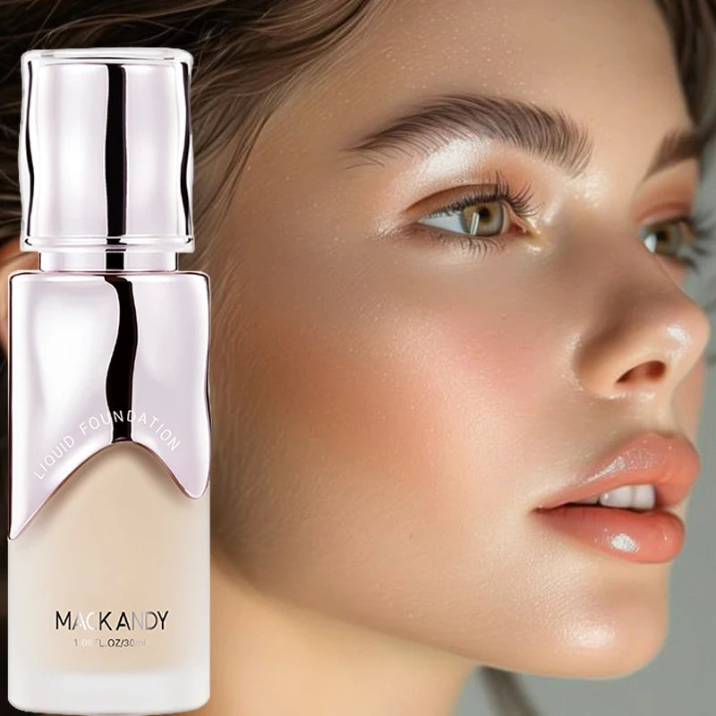 Mack Andy Matte Finish Liquid Foundation - Oil-Control, Waterproof, Full Coverage Concealer for All Skin Tones