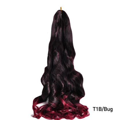 Loose Wave Spiral Curl Braids Synthetic Hair French Curls Braiding Hair Extensions High Temperature Ombre Pre Stretched Hair