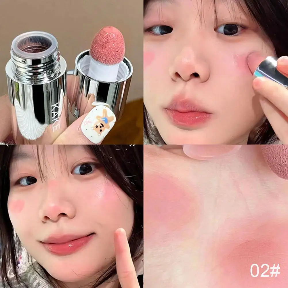 Liquid Powder Blusher 2 In 1 Liquid Powder Blusher Cheek Lip Natural With Sponge Tip Suitable  Low Matte Color Saturation Blushe