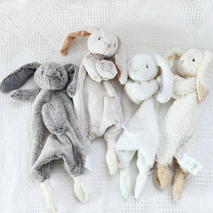 11'' Mood Comforter Bunny Baby Teething Toy Soft Animal for Doll Room Decoration Mood Appease Toy for Infant Crib Orname