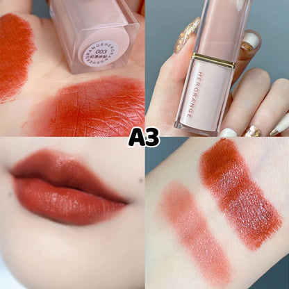 HERORANGE 1Pc Matte Lipstick Waterproof Velvet Nude Sexy Red Long Lasting Non-Stick Dry Lip Stain Makeup