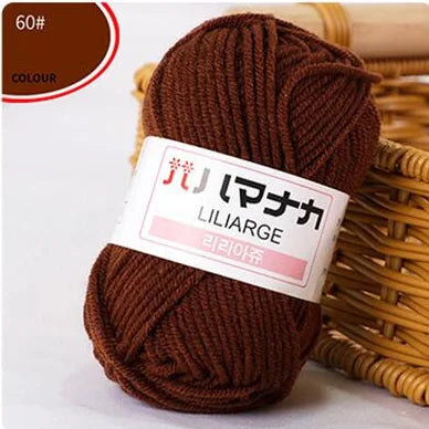 25G Milk Sweet Soft Baby Cotton Knitting Wool Thick Fiber Yarn Velvet Hand Threads for Knitting Wool Crochet Yarn for DIY Sweate