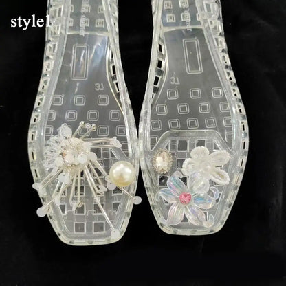 Crystal Flower Shoe Clips Shoes Accessories Tassel Pendant Flower Shoe Buckles Cool Show Sweet Fashion Shiny Shoe Ornaments